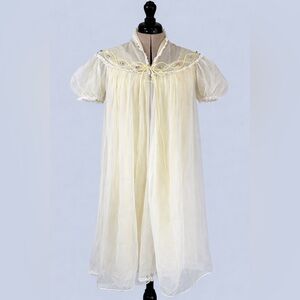 Vintage Gotham Gold Stripe Nightgown and Peignoir Set size M